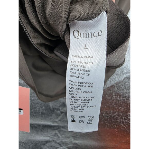 Quince Racerback Cropped Tank Top Large Olive Green Recycled Polyester & Spandex - Picture 3 of 5